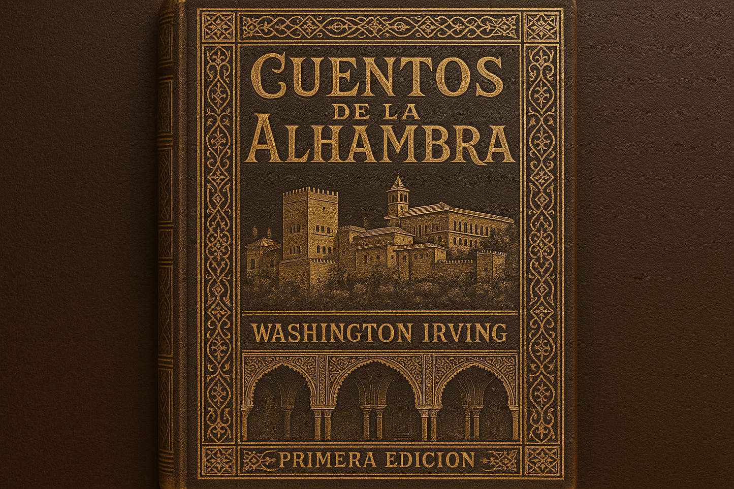 Portada de primera edición de Cuentos de la Alhambra