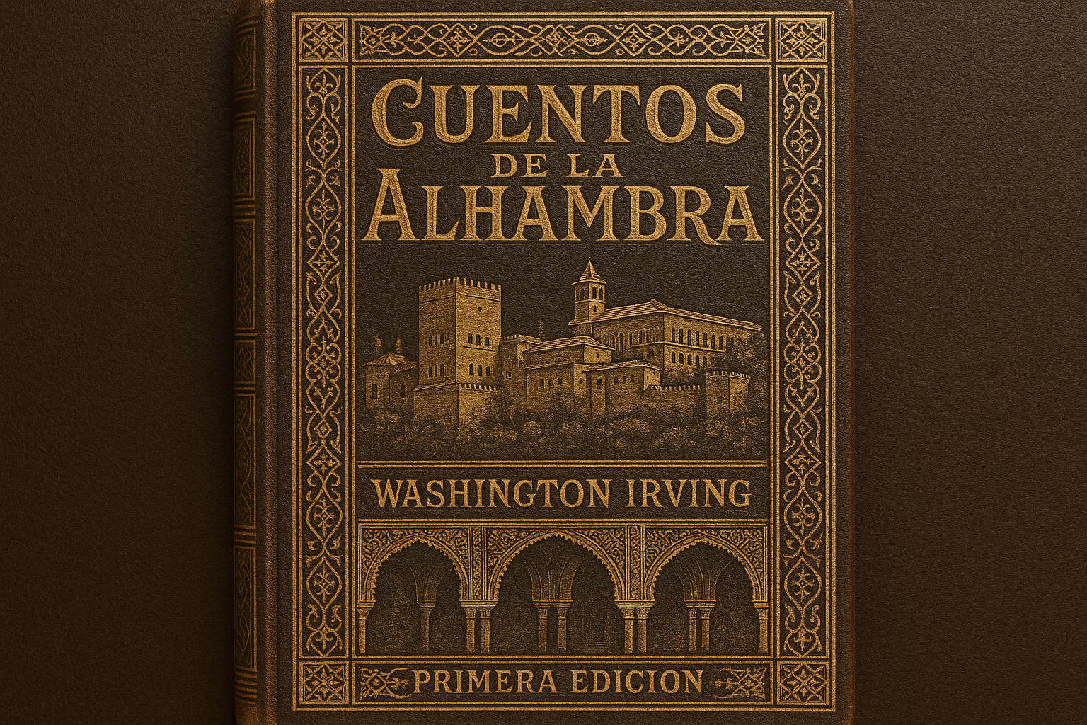 Portada de primera edición de Cuentos de la Alhambra